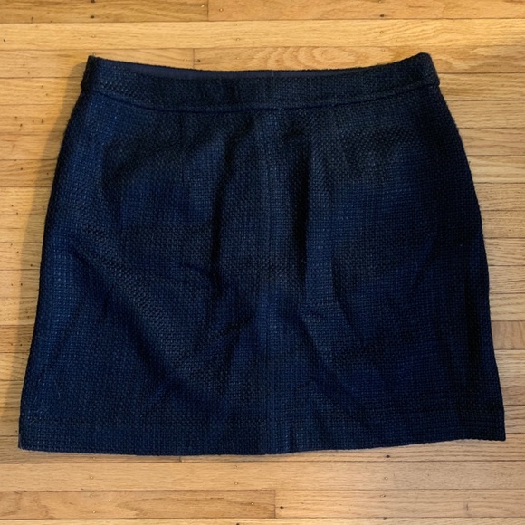 NWT Navy Woven Button Down Loft Skirt - Picture 4 of 4